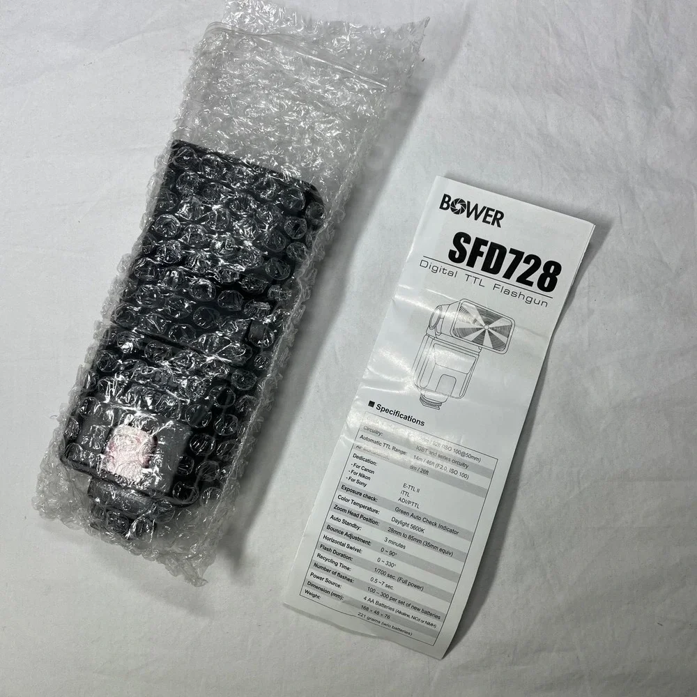 Bower SFD728N Dedicated Autofocus i-TTL Flash for Nikon DSLR‎ Camera See Pics